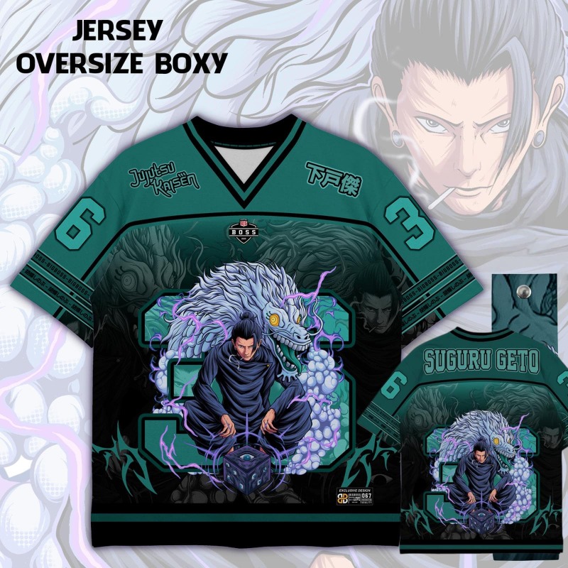Anime Jujutsu Kaisen Merchandise - قميص جيرسي مطبوع بشخصية تشوو من