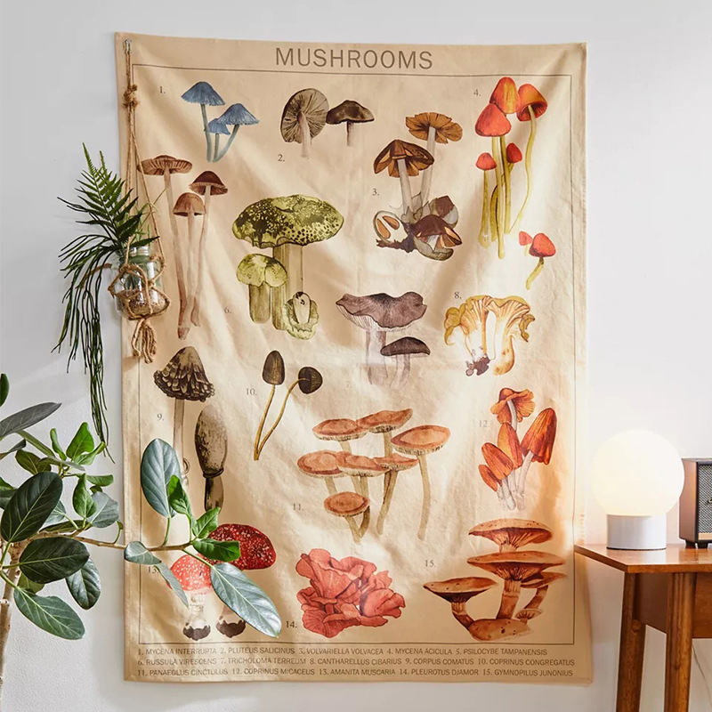 مخدر الفطر نسيج العرافة نفسية  - مراجعة Wall Scroll Tapestry وسعره
