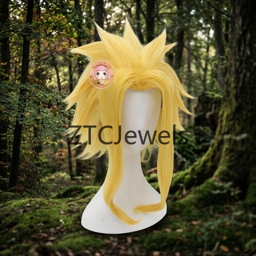 شعر مستعار صناعي أصفر مدبب مقا - مراجعة Top Anime Merchandise وسعره
