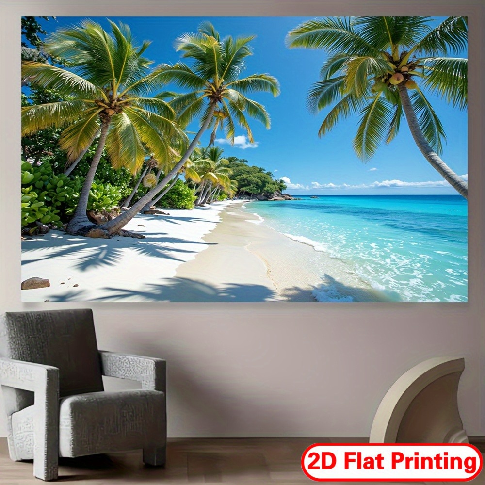لوحة جدارية للشاطئ الاستوائي،  - مراجعة Wall Scroll Tapestry وسعره