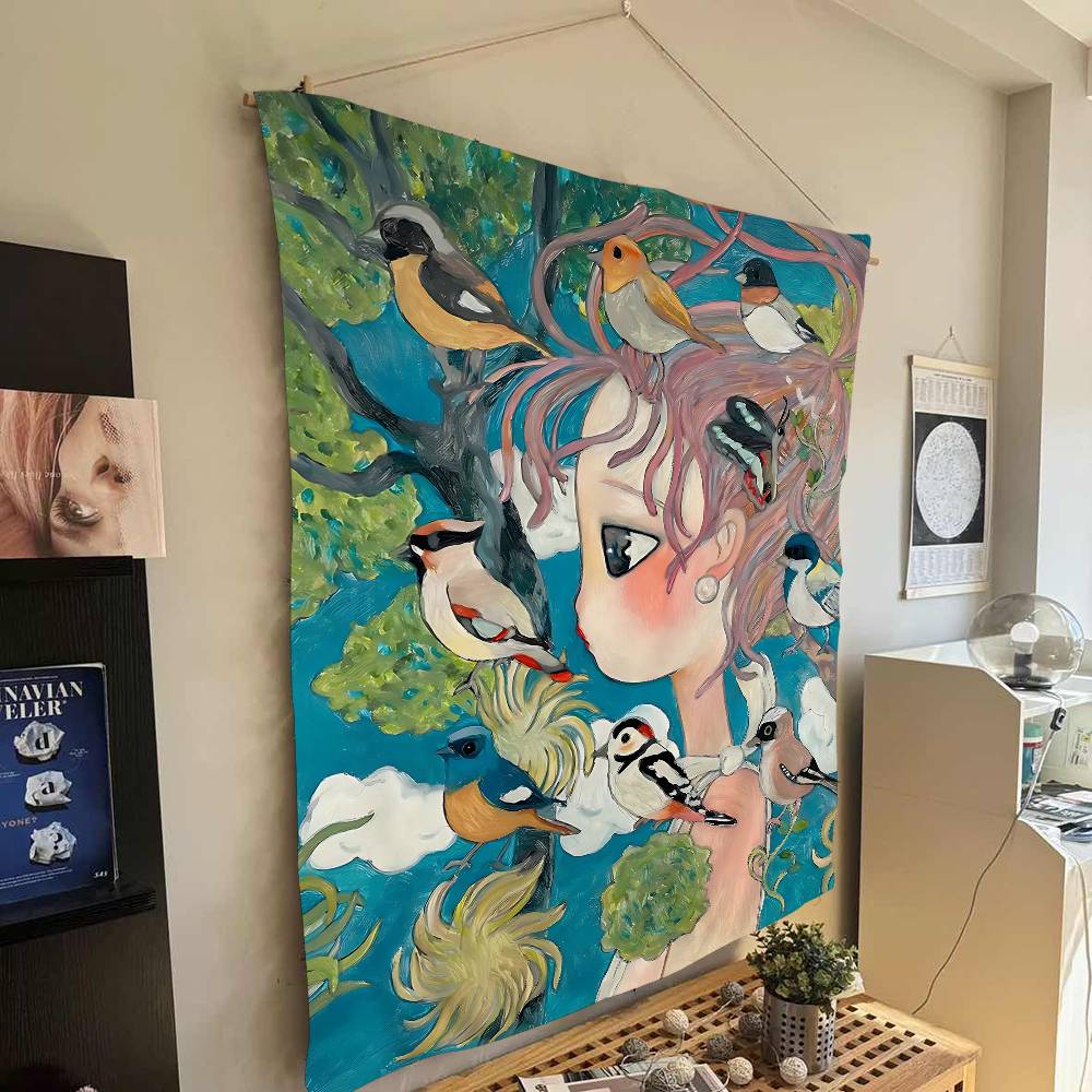 نسيج جداري ملون برسومات كرتوني - مراجعة Wall Scroll Tapestry وسعره