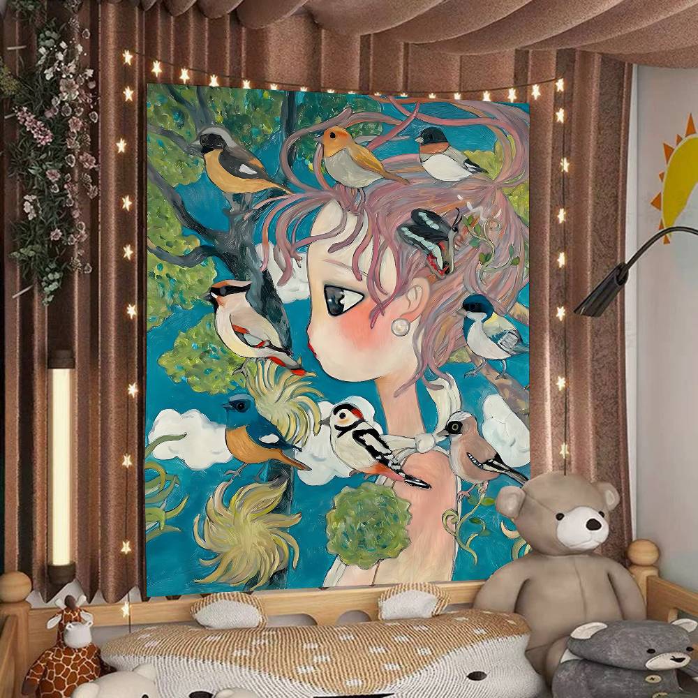 نسيج جداري ملون برسومات كرتوني - مراجعة Wall Scroll Tapestry وسعره