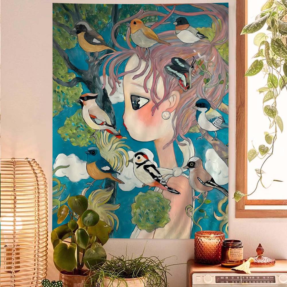 نسيج جداري ملون برسومات كرتوني - مراجعة Wall Scroll Tapestry وسعره